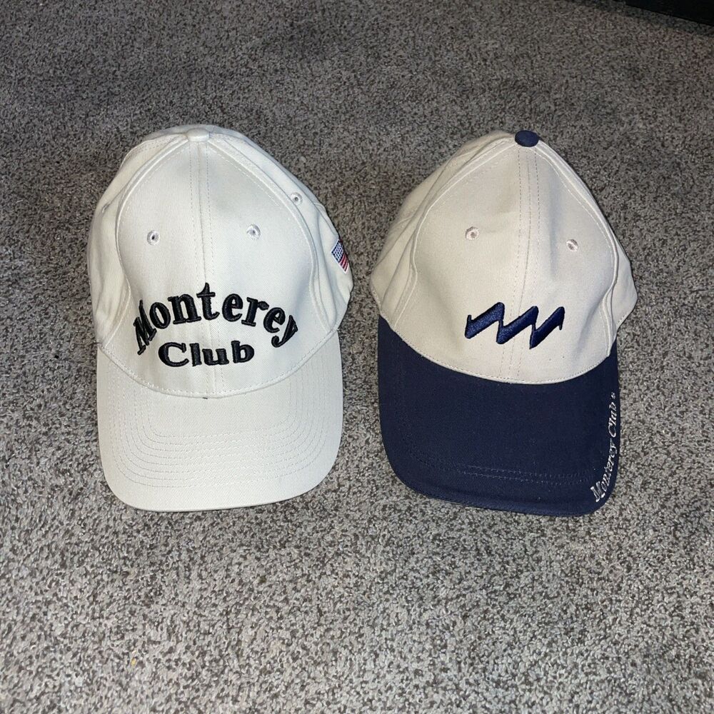 Monterey Club Hats Lot 2 Vintage Golf Caps 100% Cotton Dad Hat Old Money Preppy